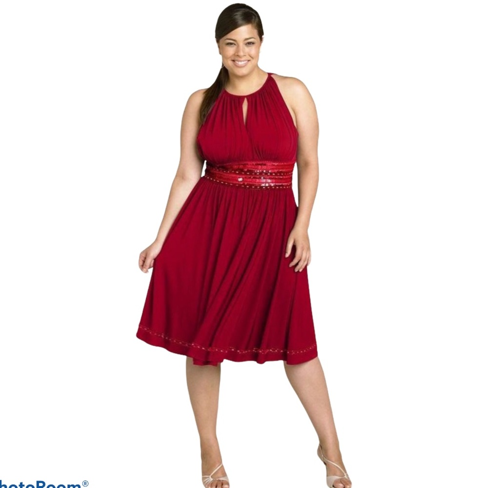 💜 Apt. 9 red halter dress Sz L